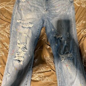 Judy Blue Light Blue Distressed Straight Leg Jeans